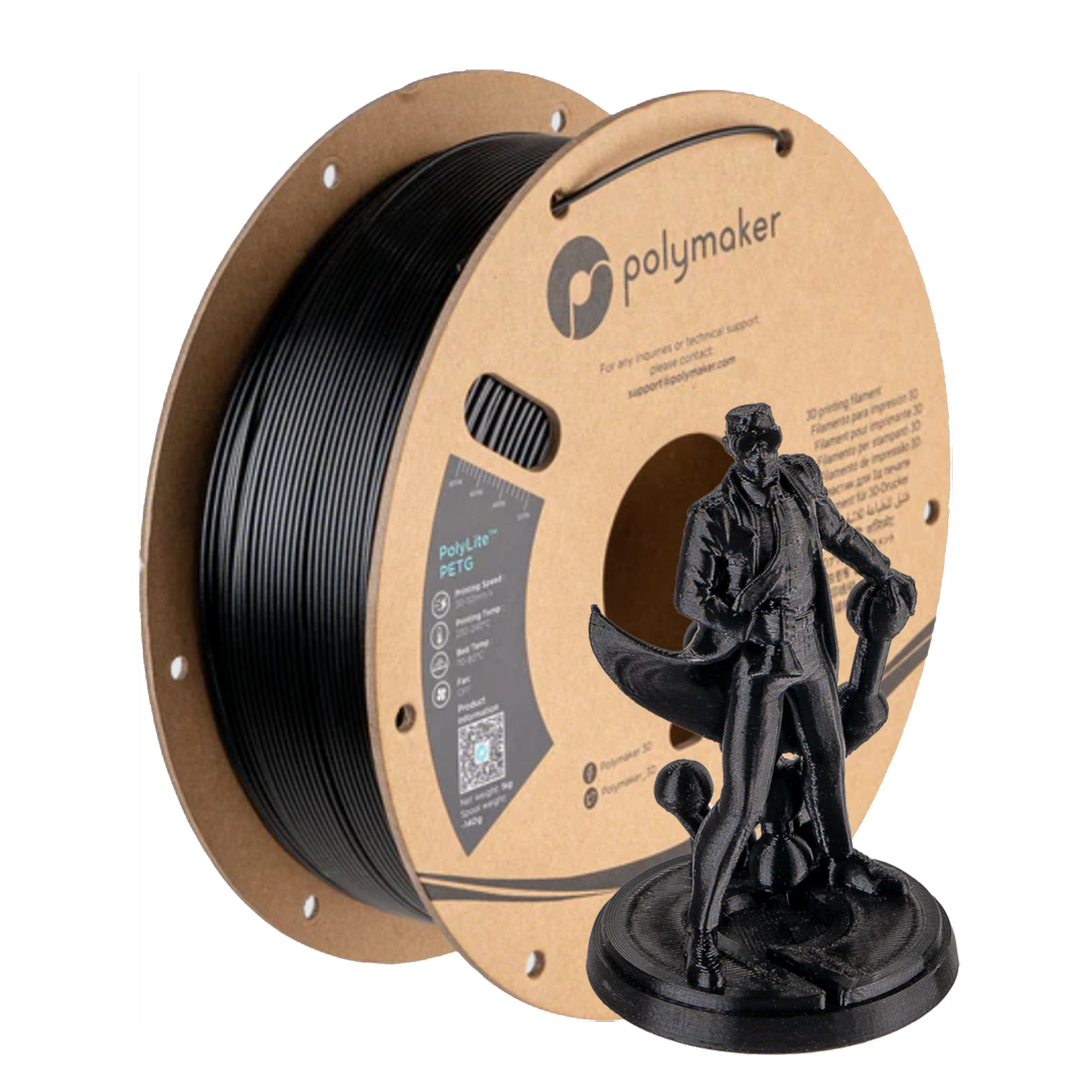 Preto - PolyLite - PETG 1kg