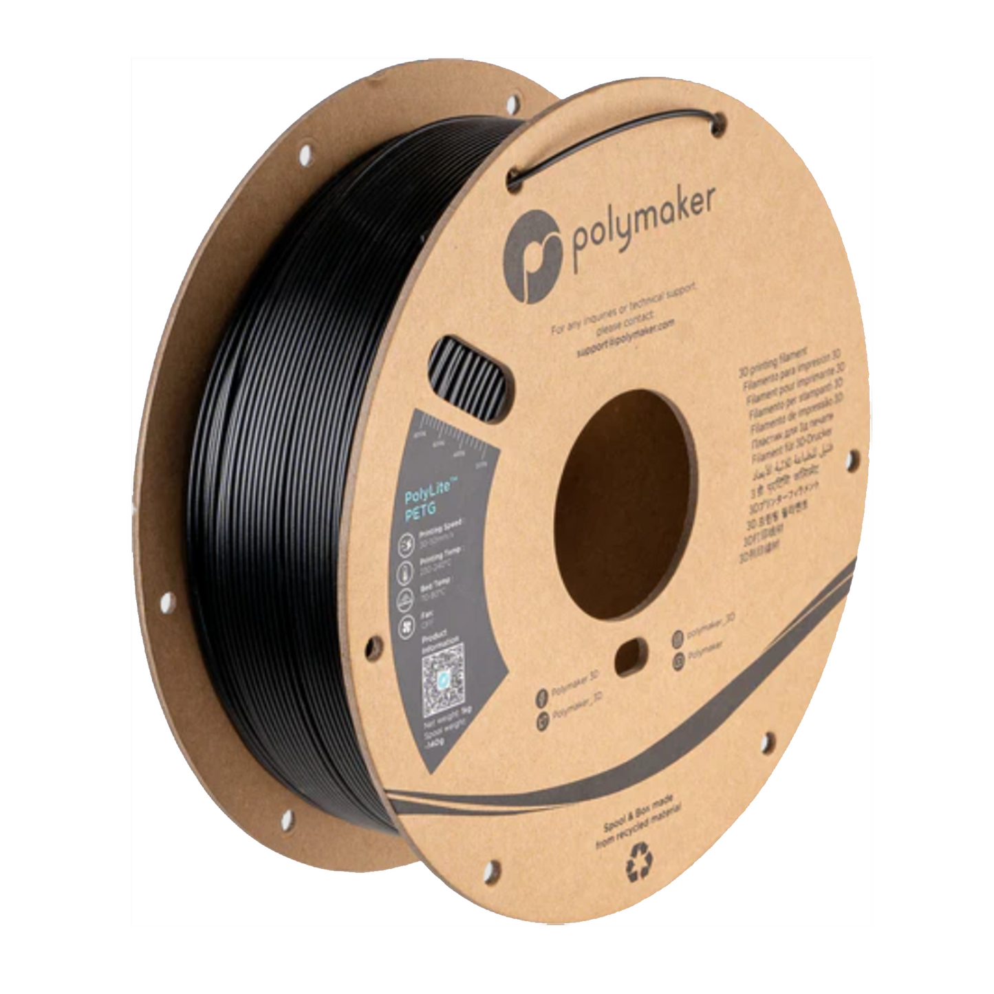 Preto - PolyLite - PETG 1kg