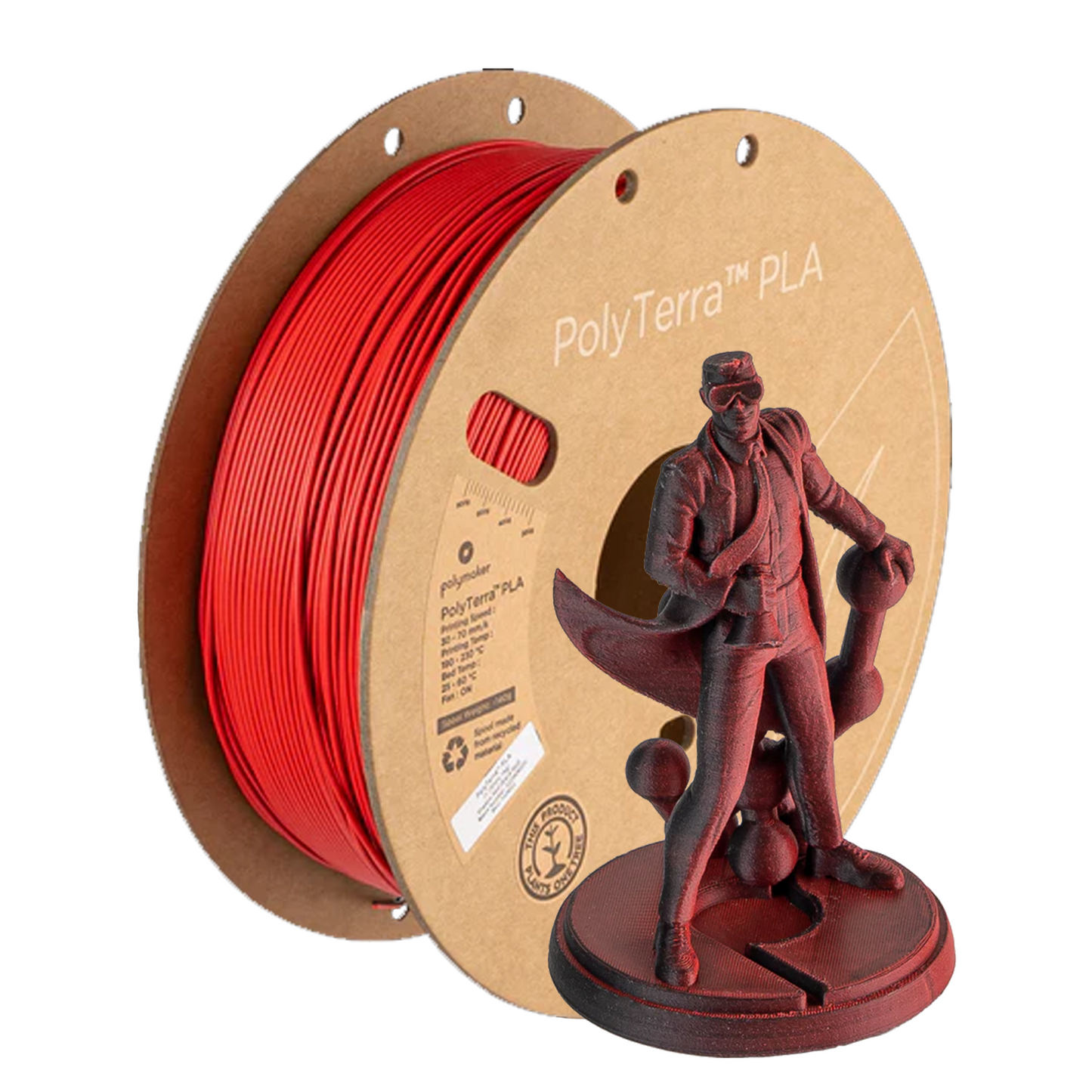 Vermelho Sombra - PolyTerra - PLA 1kg